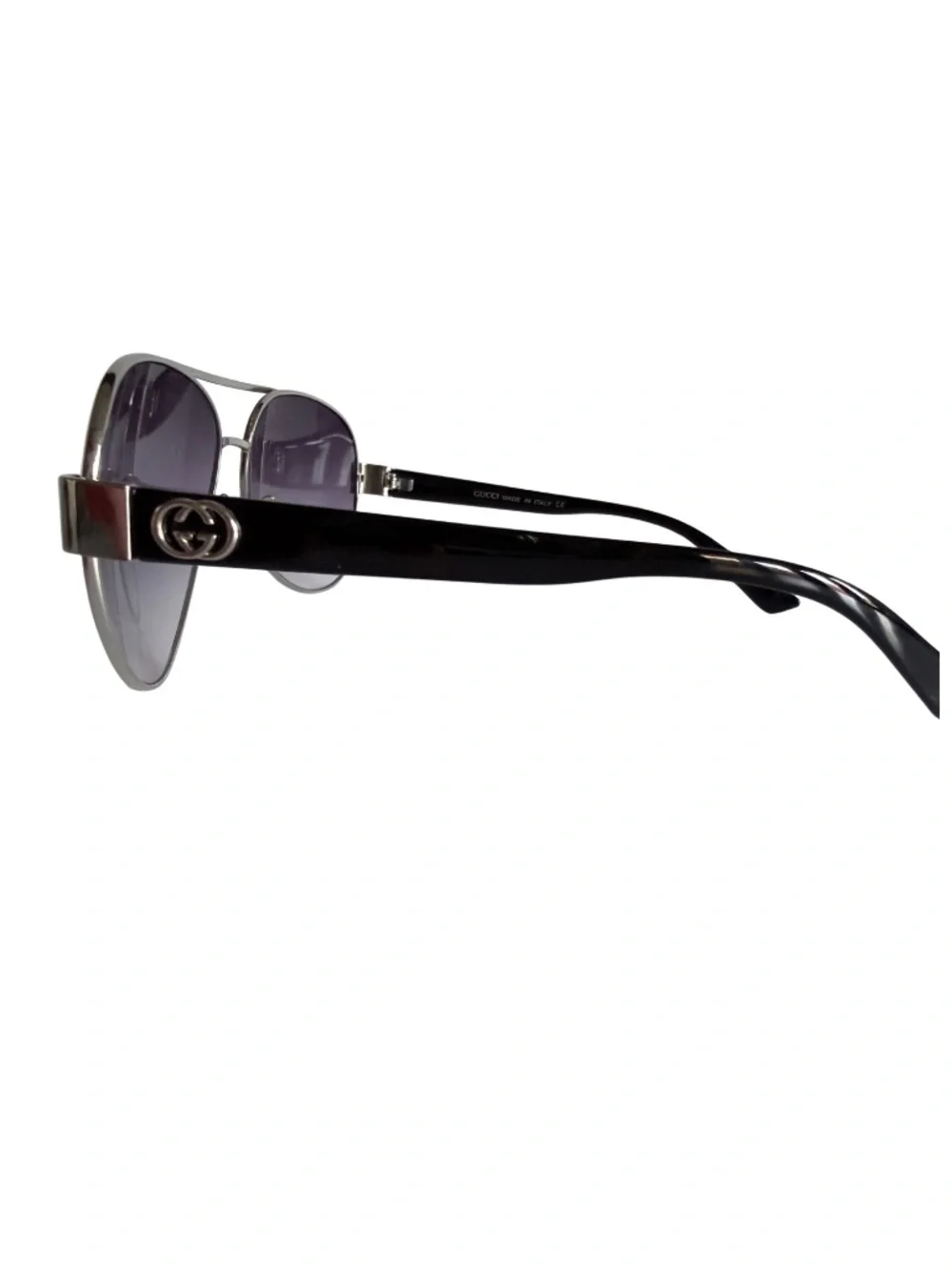 Designer inspired aviator, sunglasses, silver